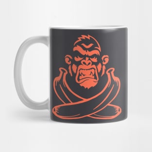 Monkey and Cross Bananas- Orange Mug